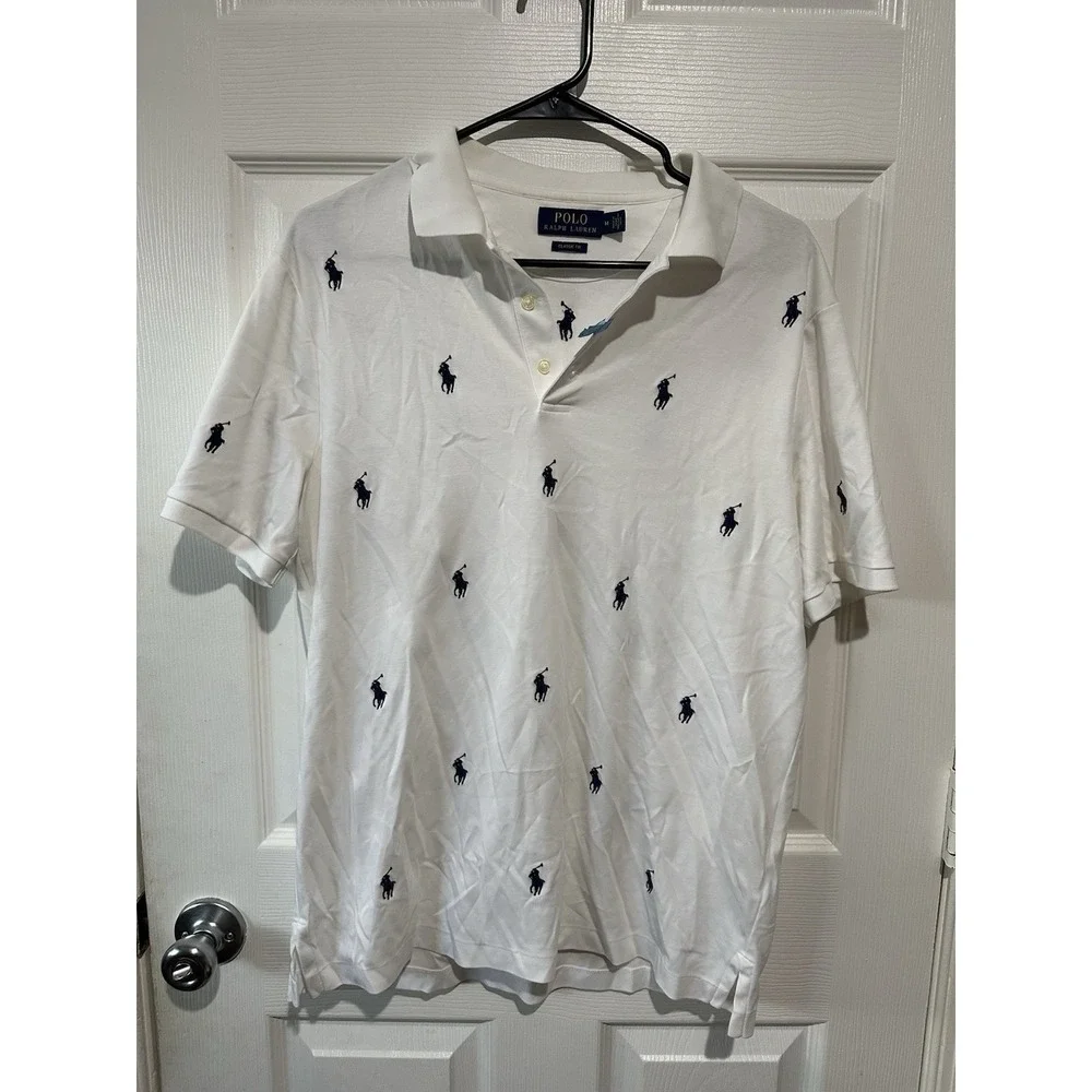 Polo Ralph Lauren Classic Fit Multi-pony Polo - White - Size: M